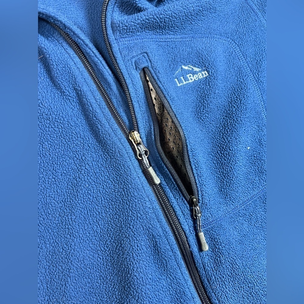 Men’s L.L. Bean Medium Slightly Fitted Navy Retro Pile Full Zip Sherpa Coat - Picture 8 of 11